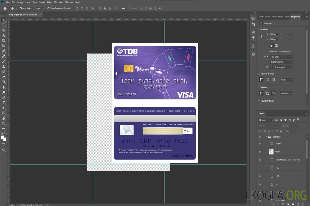 Carte visa payWave de la Mongolie TDB Bank template Carte visa payWave de la Mongolie TDB Bank template